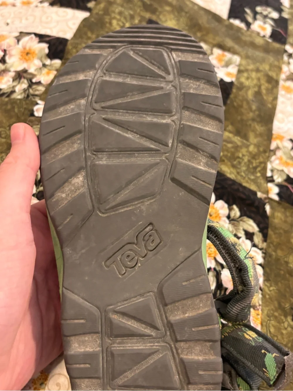 Teva Kids Green and Gray Patterned Sport Sandals